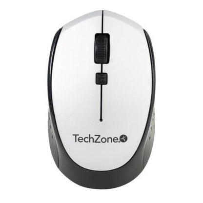 Mouse Óptico TechZone Inalámbrico 800 a 1600 DPI Ajustable 4 Botones Ambidiestro Win/MAC Color Plata