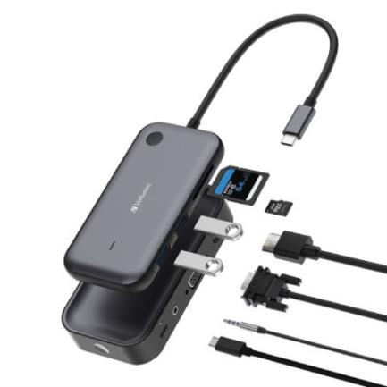 Adaptador Verbatim Inalámbrico USB-C con Lector de Tarjetas QCast Mirror WDA-01