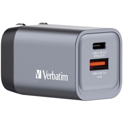 Cargador Verbatim de pared GaN - 2 puertos 35 W