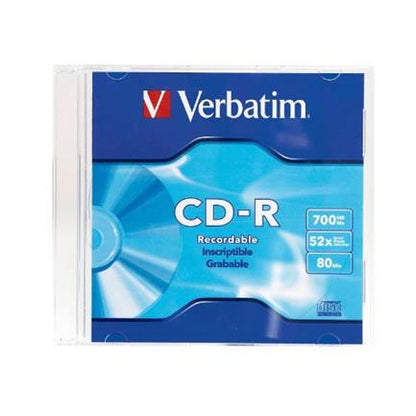 Disco VERBATIM CD-R 52X 80Min 700MB Slim Case