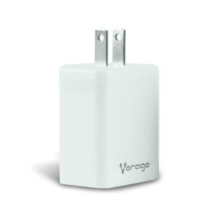 CARGADOR P/PARED AU-350 QUICK CHARGE 3.0 20W USB A Y TIPO C BLANC