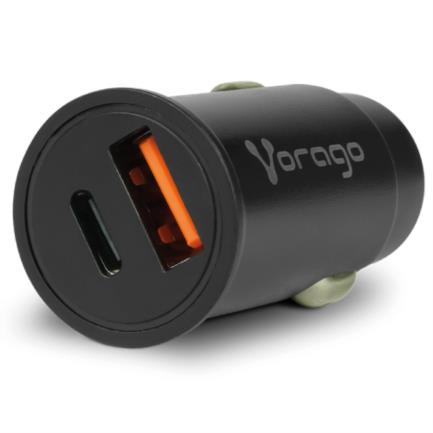 CARGADOR P/AUTO VORAGO AU-305 T IPO C PD 20W/USB A QUICK CHARGE 3.0