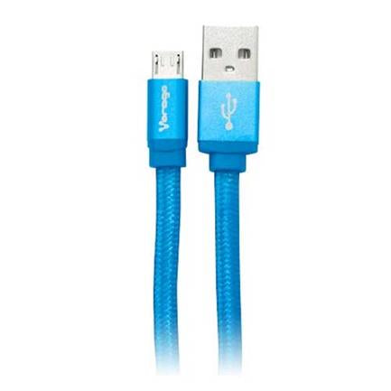 CABLE VORAGO USB CAB-113 AZUL USB 2 A MICRO USB 1METROS BOLS