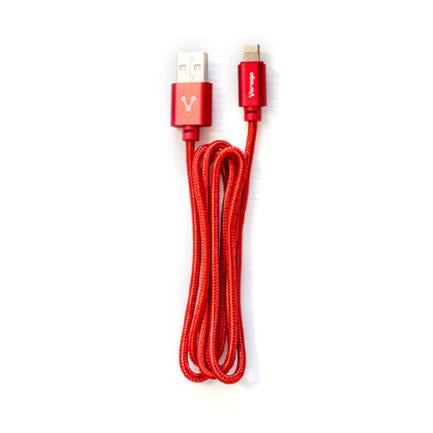 CABLE VORAGO CAB-209 DUAL MICRO USB/LIGHTNING ROJO 1M BOLSA