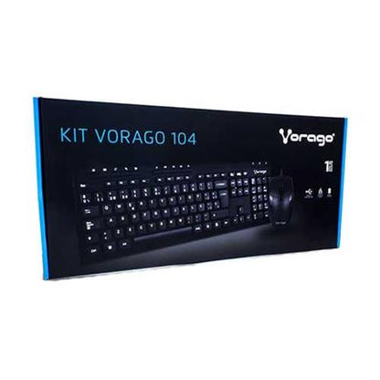 KIT VORAGO KM-104 TECLADO Y MOU SE ALAMBRICO MULTIMEDIA USB