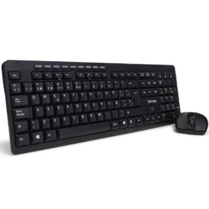 Teclado y Mouse Vorago KM-304 Inalámbrico Multimedia USB Color Negro