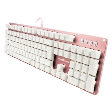 TECLADO MECANICO GAME FACTOR KBG400 SWITCH RED USB ROSA