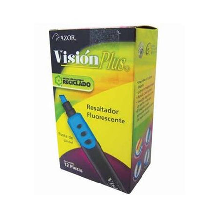 Marcador Vision Plus 2600 Fluorescente Azul C/12