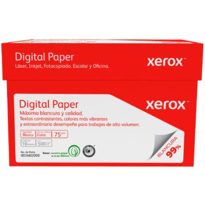 Papel Cortado Xerox Bond Digital Carta 75gr 99% Blancura (Rojo) C/5000 Hojas