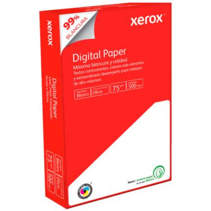 Papel Cortado Xerox Bond Digital Oficio 75gr 99% Blancura (Rojo) C/5000 Hojas