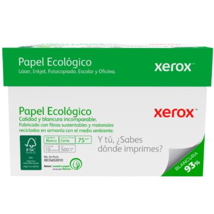 Papel Cortado Xerox Bond Ecológico 75gr Carta 93% Blancura (Verde) C/5000 Hojas