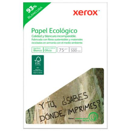 Papel Cortado Xerox Bond Ecológico 75gr Oficio 93% Blancura (Verde) C/5000 Hojas