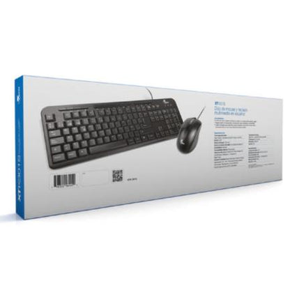 Teclado Multimedia y Mouse Alámbricos XTech XTK-301S Español Color Negro