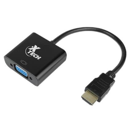 Adaptador de video XTech  XTC-363 HDMI Macho a VGA Hembra 24cm Resolución 1080p Velocidades de Transmisión 5GBps