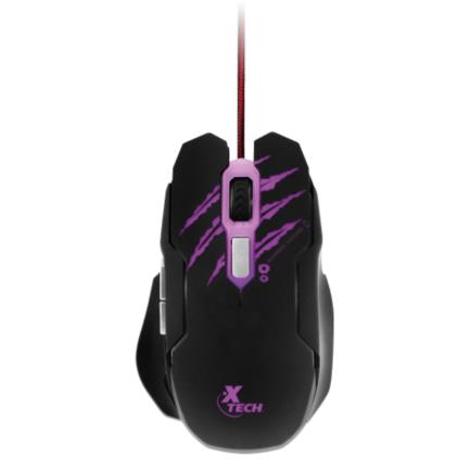 Mouse Gamer Alámbrico XTech Letal Haze XTM-610 Conexión USB Iluminación LED 4 Velocidades Sensor Óptico 6 Botones