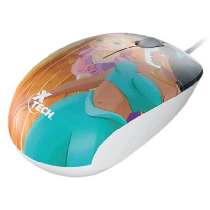 Mouse Alámbrico XTech  XTM-D406PS Ambidiestro Princesas Disney 3 Botones 1 Velocidad