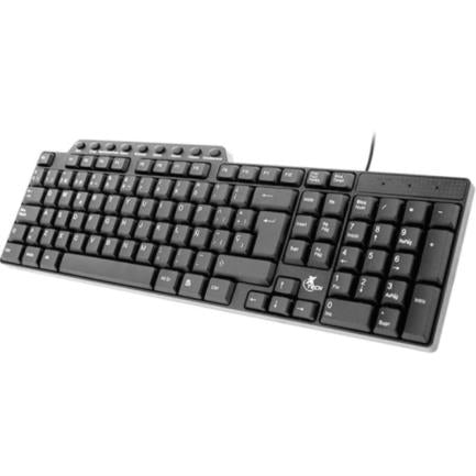 Teclado Alámbrico Multimedia XTech XTK-160S Español Ergonómico Conexión USB Color Negro