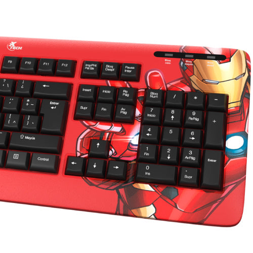 Teclado XTech Full Size Iron Man XTK-M401IM - Teclas multimedia - EspaÃ±ol - Conexion USB