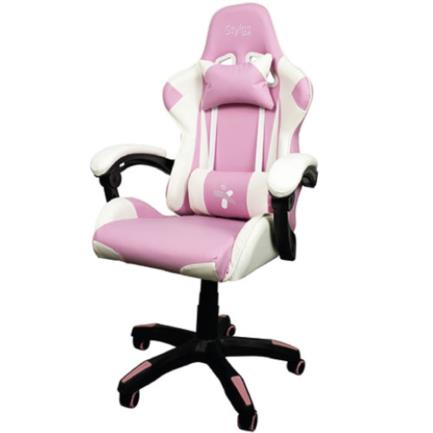 SILLA STYLOS GAMER BLANCO/ROSA/ PVC/AJUSTABLE/ACERO/145GRADOS/ R115