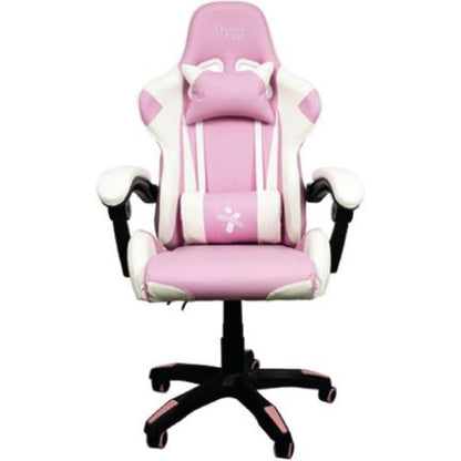 SILLA STYLOS GAMER BLANCO/ROSA/ PVC/AJUSTABLE/ACERO/145GRADOS/ R115