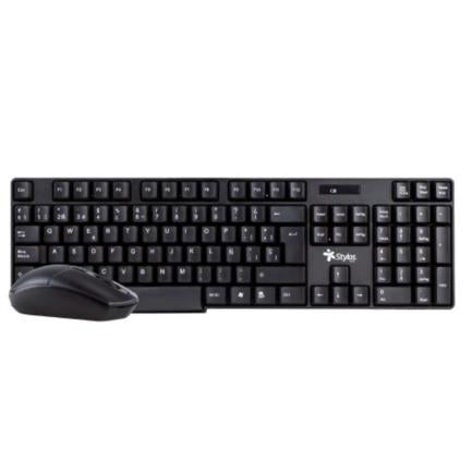 KIT MOUSE Y TECLADO INALAMBRICO NEGRO 1200 CPI USB NANO 10M ALC