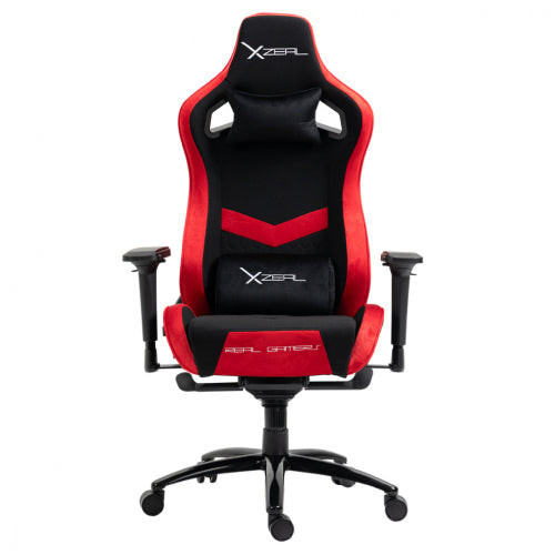 Silla Gamer Xzeal XZ50 Tela Foam alta densidad Mecanismo Rana Reclinable 180 grados Base de Metal Piston clase 4 150 Kg Brazos 4D Roja