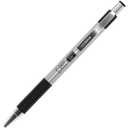 Bolígrafo Zebra F-301 Retráctil Metálico Punto Fino 0.7mm Color Negro C/12 Pzas