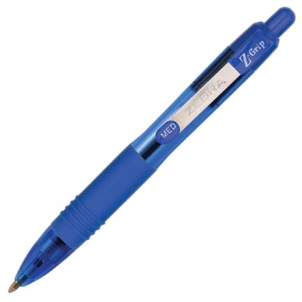 Bolígrafo Zebra Mini Z-Grip Retráctil Punto Mediano 1.0mm Color Azul C/12 Pzas