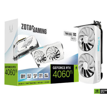 TARJETA DE VIDEO ZOTAC (ZT-D40610Q-10M) RTX4060TI8GB OC BLANCO PCI-E 4.0 HDMI 3*DP 1.4A 2FAN