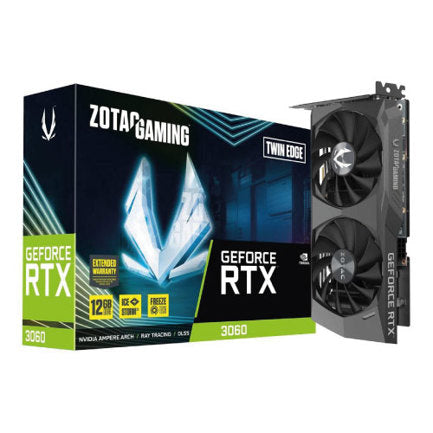 TARJETA DE VIDEO ZOTAC (ZT-A30600E-10M) RTX 3060 TWIN EDGE 12GB GDDR6  192 BIT  DP3 HDMI