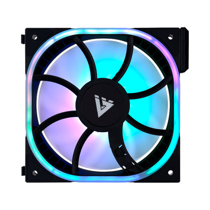 VENTILADOR VORAGO MODULAR GAME FACTOR FG500 120MM 58 CFM 1900 RPM RGB COMPATIBLE CON FG500 NEGRO