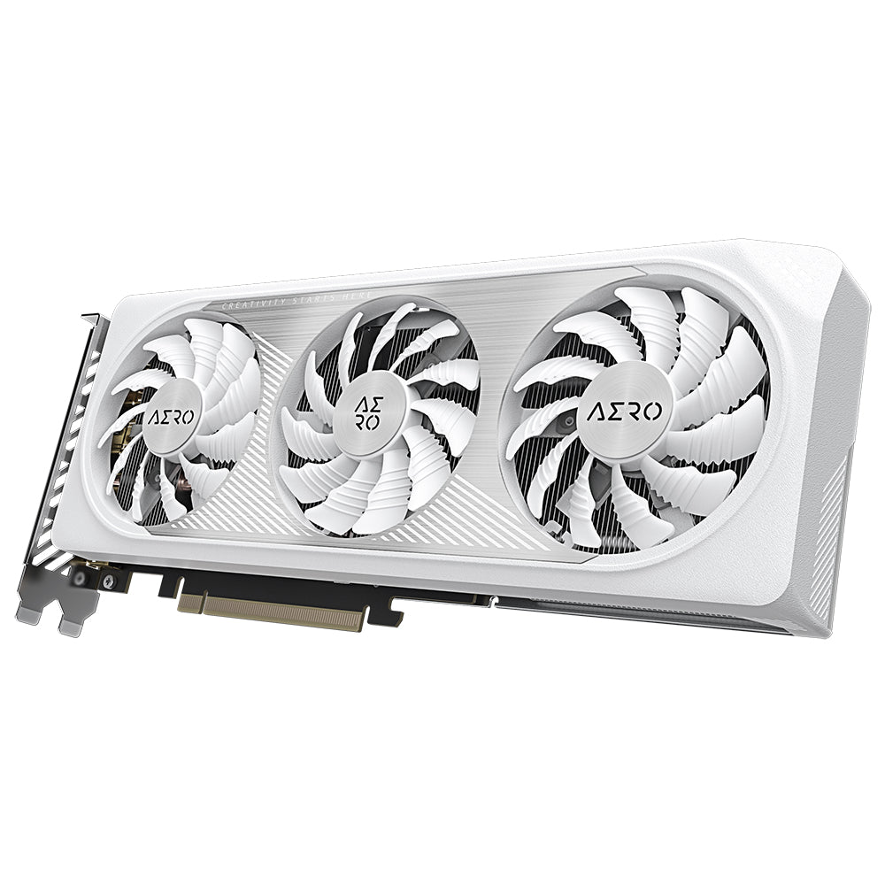 Tarjeta de Video Gigabyte Aero Geforce RTX4060 OC 8GB White Triple Fan GDDR6 PCIe 4.0 2xHDMI 2xDP