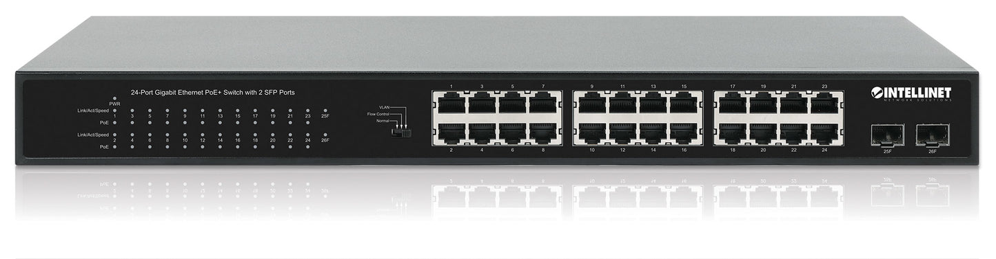 PoE Switch Intellinet GB 24 ptos 19" 30W pto 370W