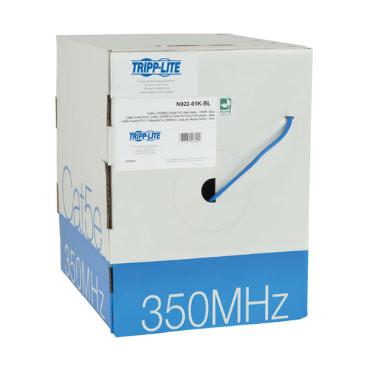 CABLE DE PVC A GRANEL C/NUCLEO SOLIDO CAT5E 350MHZ AZUL 304.8M TAA