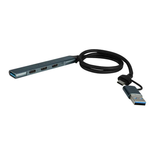 CONCENTRADOR HUB VORAGO HU-205 SLIM 3 TIPO C + 1 USB 3.0 ADAPTADOR