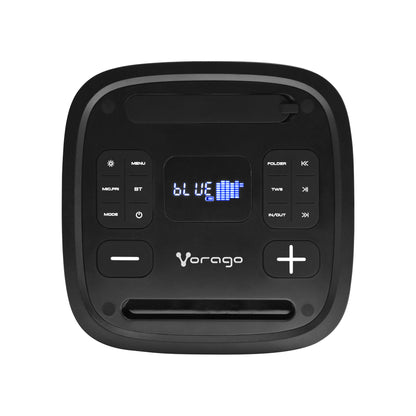 BAFLE VORAGO KSP-580 2x6.5 2x2.5 TWEEETER 40W RMS 3600mAh CIRCLE LED TWS MICROFONO USB / TF / AUX / BT