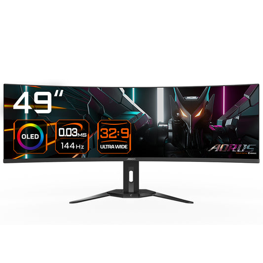 Monitor Gamer Gigabyte Aorus CO49DQ 49" OLED DQHD 5120x1440 2xHDMI 1xDP 1xUSB-C 0.03ms GTG 144Hz Speaker 5Wx2 Negro