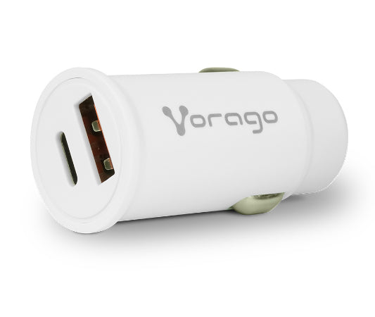 Cargador para Auto Vorago AU-305 Carga Rápida PD 20W USB-C/USB-A Color Blanco