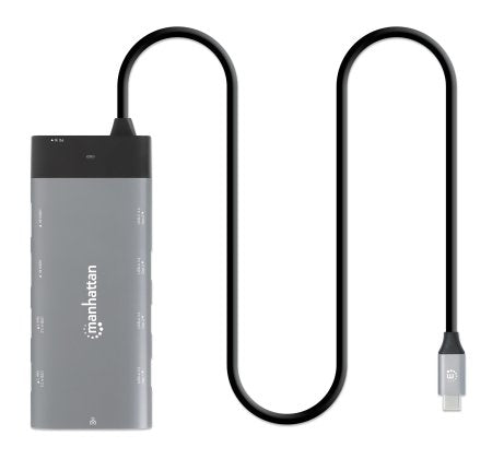 Docking Manhattan USB-C 10 Puertos 2xHDMI 5xUSB-A US