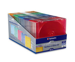 Cajas Delgadas Verbatim Almacenamiento para CD/DVD 5 Colores