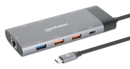 Docking Manhattan USB-C 10 Puertos 2xHDMI 5xUSB-A US