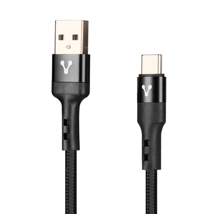 CABLE VORAGO CAB-128 USB-TIPO C 3 METROS CARGA RAPIDA NEGRO