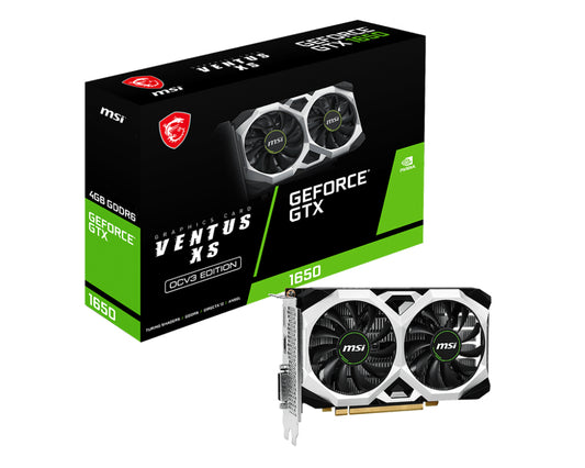 Tarjeta de Video MSI Ventus XS D6 GeForce GTX1650 OC V3 4GB Dual Fan GDDR6 PCIe 3.0 1xDVI-D 1xHDMI 1xDP