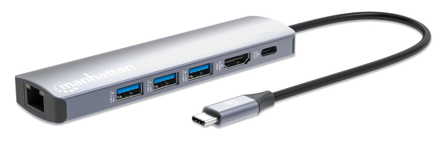 Estacion Docking USB-C  MANHATTAN con Hub 6 en 1