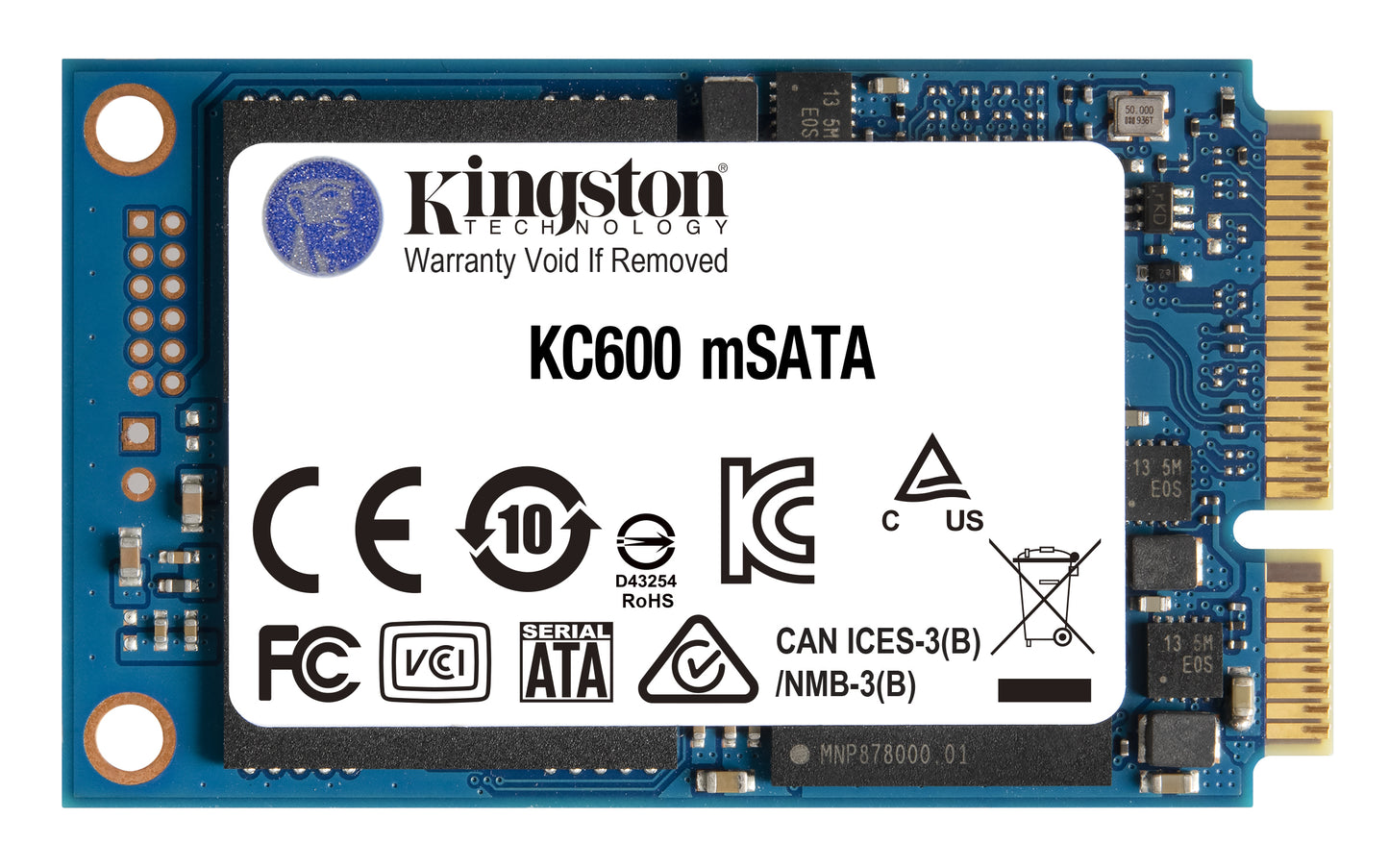 Unidad de Estado Sólido SSD Kingston KC600 512GB MSATA3 NAND 3D TLC