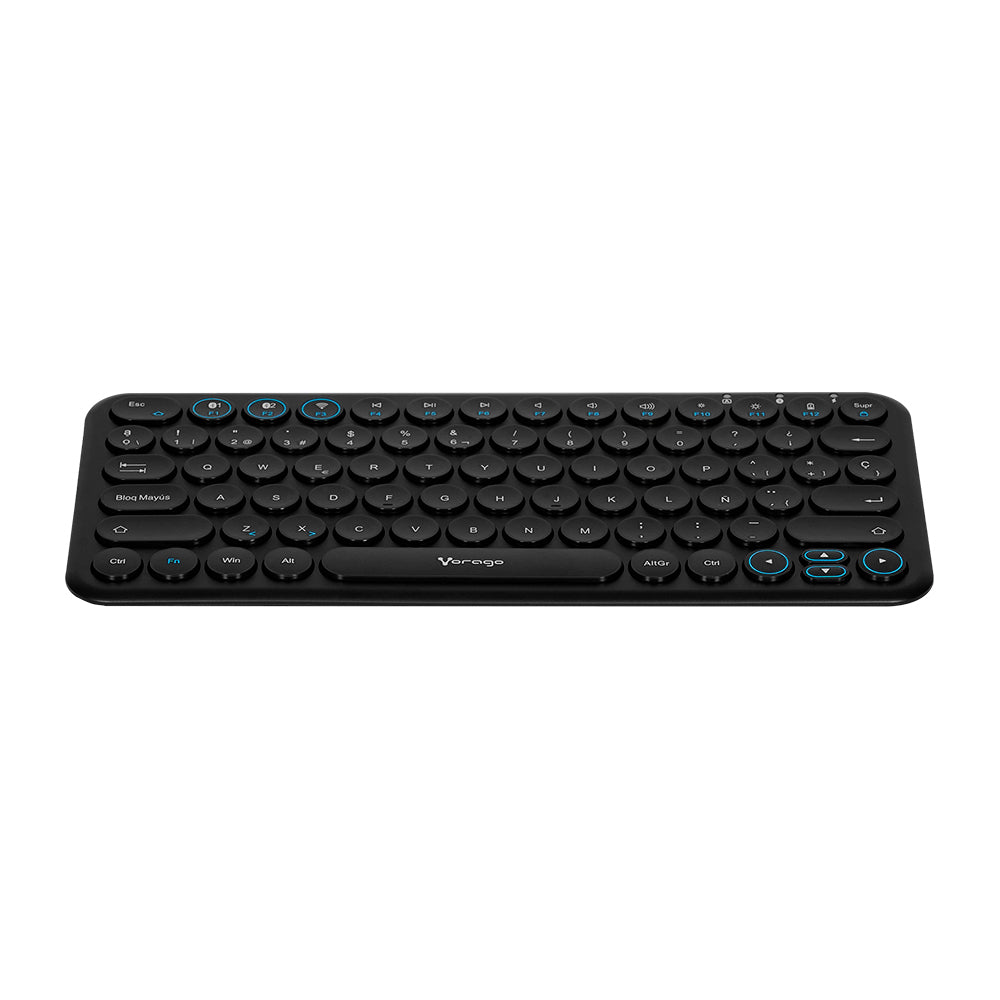 TECLADO VORAGO KBW-400 SLIM REGARGABLE TIPO C 2 BLUETOOTH + WIRELESS NEGRO