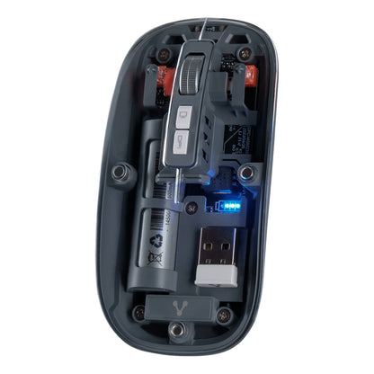 MOUSE VORAGO MO-415 INALAMBRICO Y BLUETOOTH HASTA 1.600 DPIS RECARGABLE TRANSPARENTE