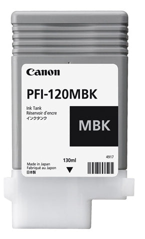 Tinta Canon PFI-120 MBK 130ml Color Negro Mate