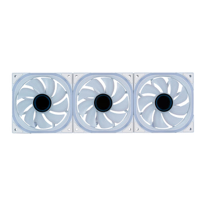 Kit Ventiladores Vorago Game Factor FKG500 Modulares 3 FANS 120mm 58 CFM RGB Control Remoto Blanco