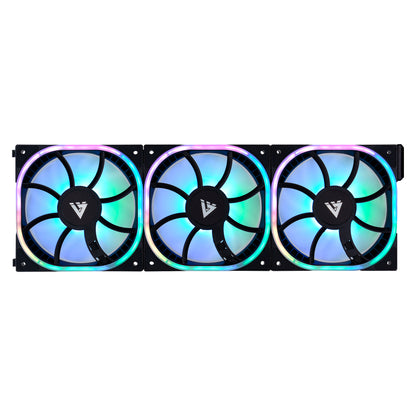 Kit Ventiladores Vorago Game Factor FKG500 Modulares 3 FANS 120mm 58 CFM RGB Control Remoto Negro